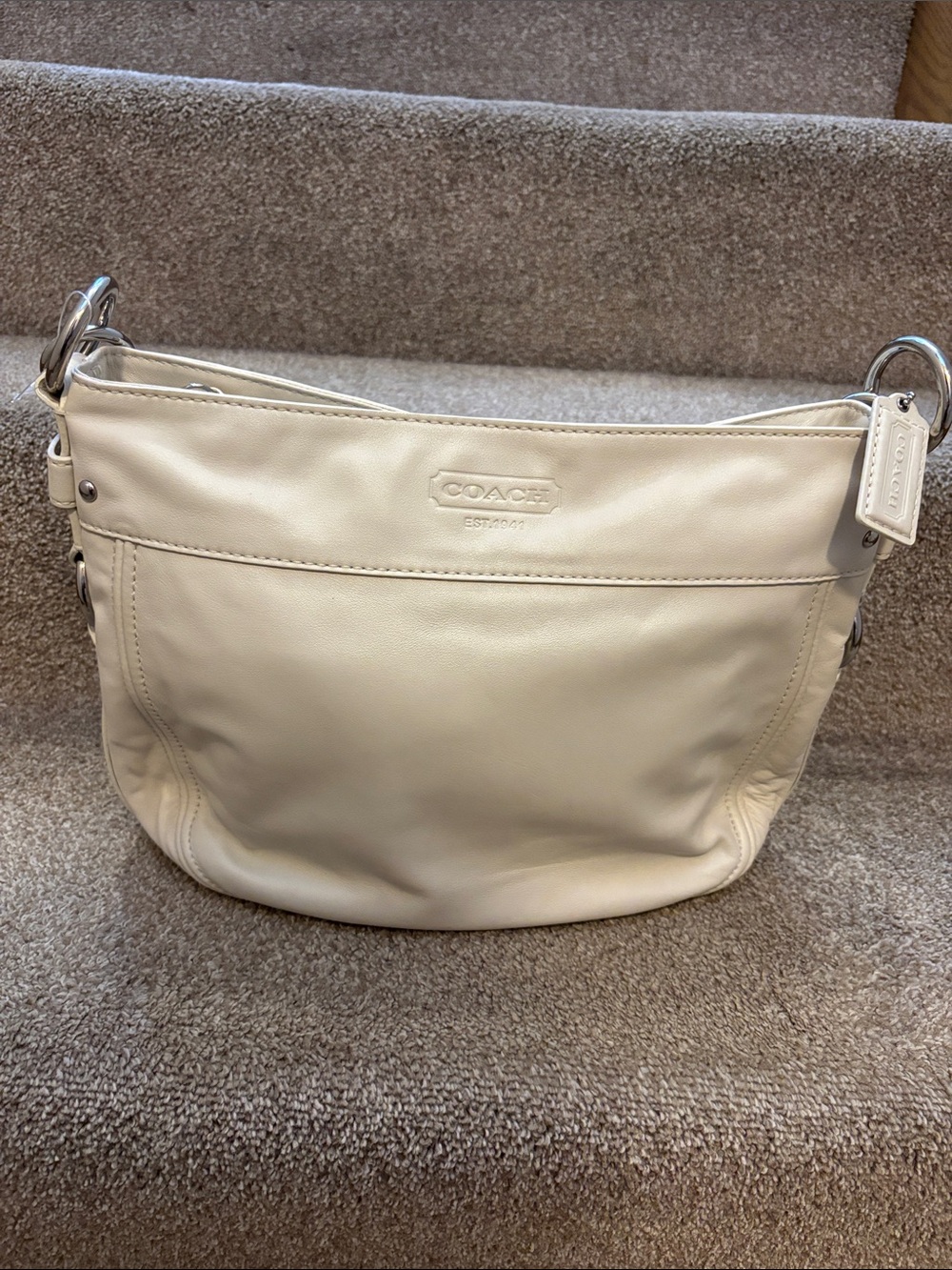 Coach Cream Zoe Shoulder Bag